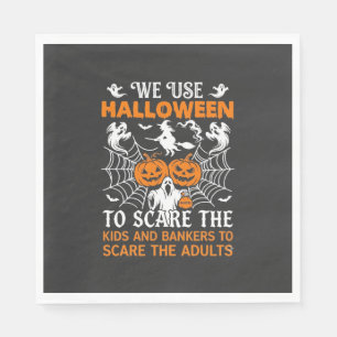 We Use Halloween Scare Ghost Pumpkins Witch Spider Napkin
