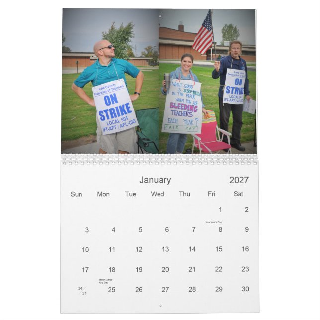 We Value Teachers: Jefferson on Strike 10/14 Calendar (Jan 2027)