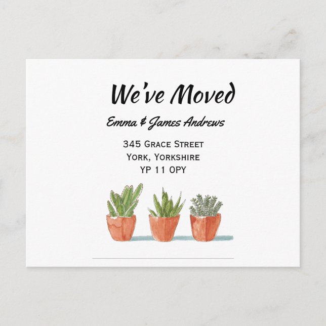 We’ve Moved Announcement New Address Garden Grown  Postcard (Front)