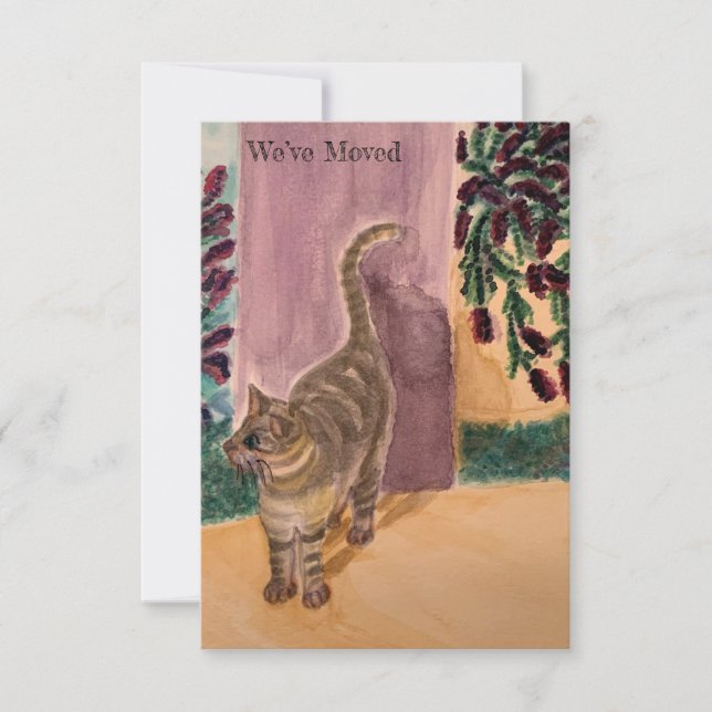 We’ve Moved Cat RSVP Card (Front)