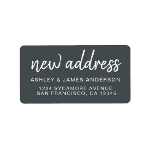 We’ve Moved Classic Charcoal Grey New Address Label