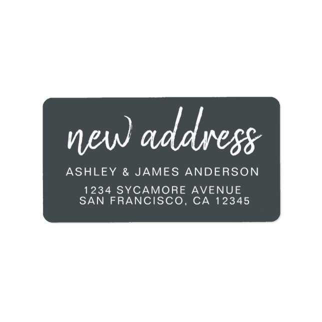 We’ve Moved Classic Charcoal Grey New Address Label (Front)