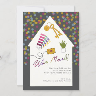We’ve Moved Colourful Change Of Address Card