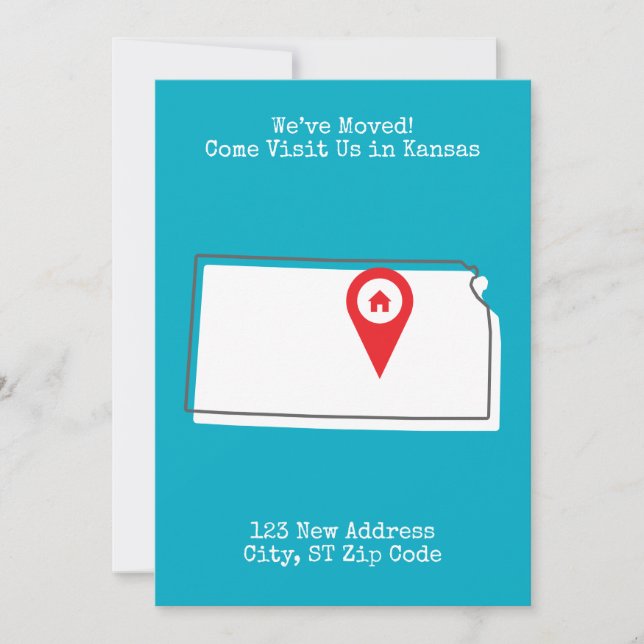 We’ve Moved! Come Visit Us in Kansas Announcement (Front)