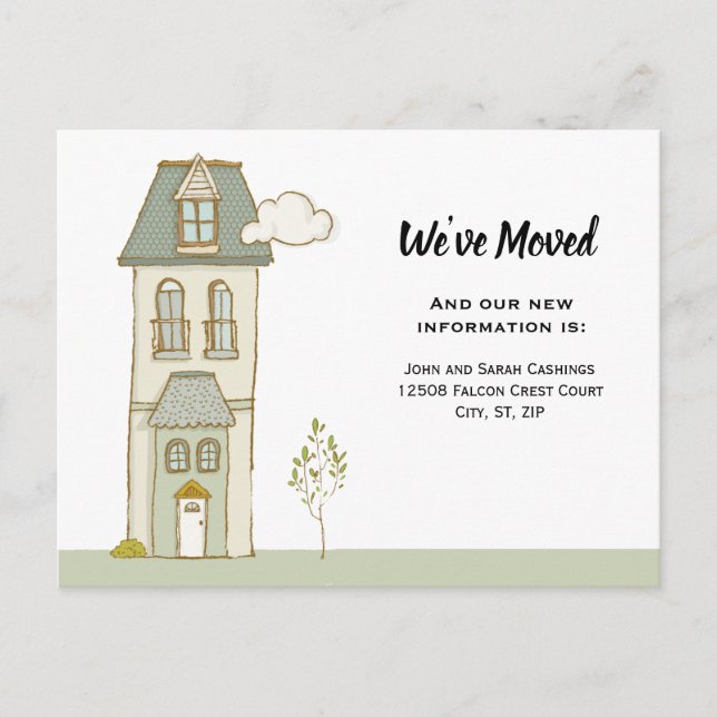 We’ve  Moved Custom Postcard with House (Front)