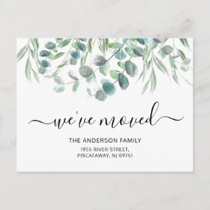 We’ve Moved Eucalyptus Foliage New Home Moving Announcement Postcard