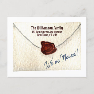 We’ve Moved Mediaeval Monogram Moving Announcement Postcard