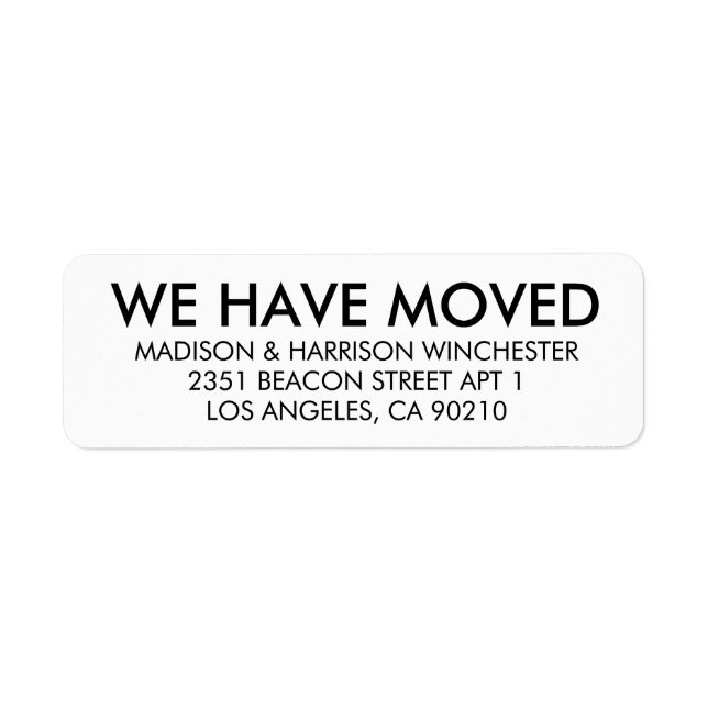 We’ve moved simple modern black and white custom (Front)