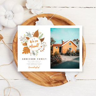 We’ve Moved Thanksgiving Wreath New Address Photo Invitation