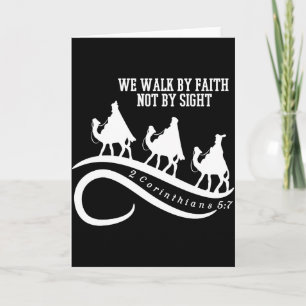 We Walk By Faith Not By Sight Christian Christmas Card