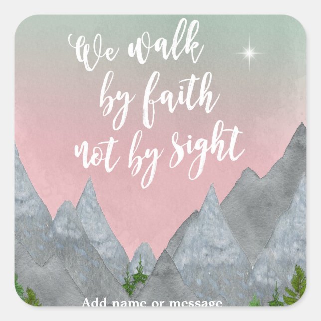 We walk by faith not by sight faith bible sticker (Front)