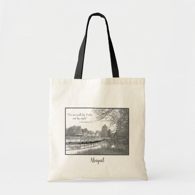 We Walk By Faith Not By Sight Tote Bag (Front)