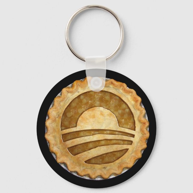 "We Want Pie!" Obama Pie Keychain (Front)