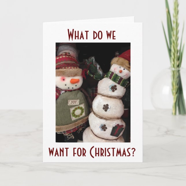 WE WANT YOU TO HAVE A WONDERFUL CHRISTMAS HOLIDAY CARD (Front)