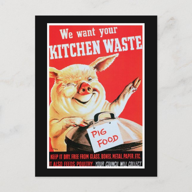 We Want Your Kitchen Waste Postcard (Front)