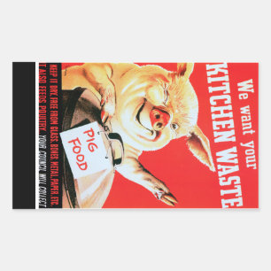 We Want Your Kitchen Waste Rectangular Sticker