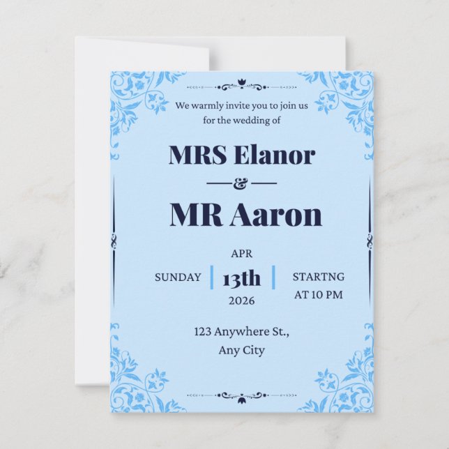 We warmly invite you for the wedding of (Front)