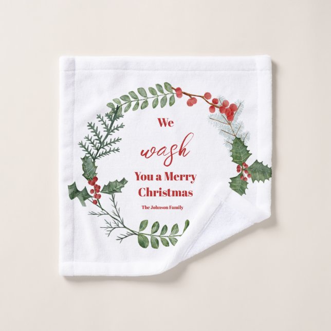 We Wash You a Merry Christmas Holiday Wash Cloth (Wash Cloth)