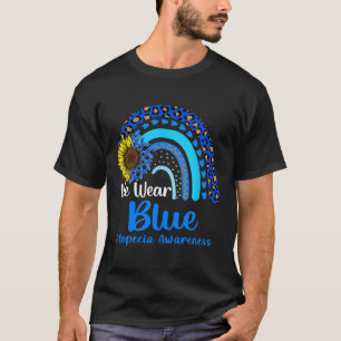 We Wear Blue Alopecia Awareness Rainbow  T-Shirt