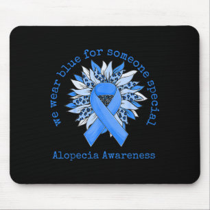 We Wear Blue Alopecia Awareness Sunflower Leopard Mouse Mat
