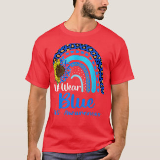 We Wear Blue ALS Awareness Rainbow T-Shirt