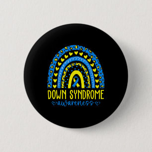 We Wear Blue And Yellow Down Syndrome Awareness Ra 6 Cm Round Badge