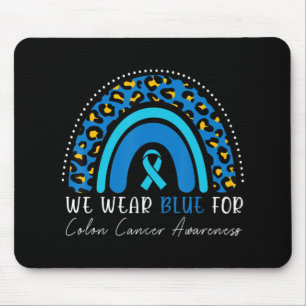 We Wear Blue Colourectal Colon Cancer Leopard Rain Mouse Mat