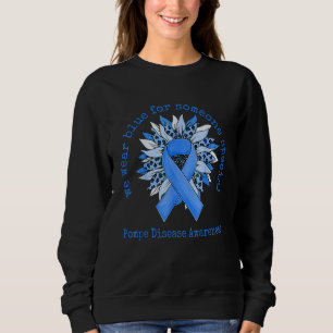 We Wear Blue Pompe Disease Awareness Sunflower Leo Sweatshirt