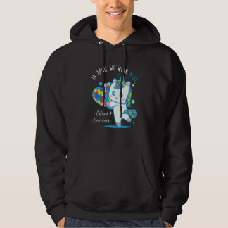 We Wear Blue Puzzle Pieces Unicorn Autism Awarenes Hoodie
