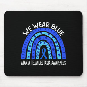 We Wear Blue Rainbow For Ataxia Telangiectasia Awa Mouse Mat