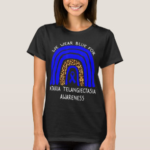 We Wear Blue Rainbow For Ataxia Telangiectasia Awa T-Shirt