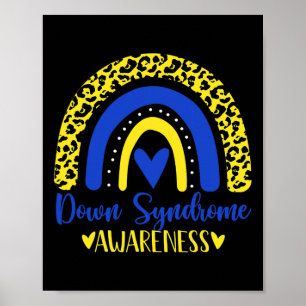 We Wear Blue Yellow Rainbow Awsewome Down Syndrome Poster