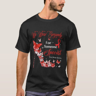 We Wear Burgundy Butterflies Brain Aneurysm Awaren T-Shirt