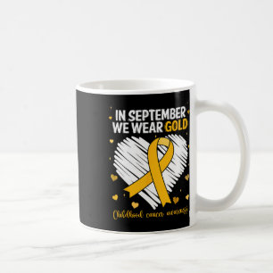 We Wear Gold Childhood Cancer Awareness Gold Ribbo Coffee Mug