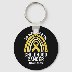 We Wear Gold Childhood Cancer Awareness Matching F Key Ring