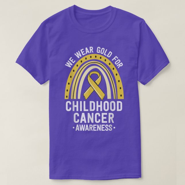 We Wear Gold Childhood Cancer Awareness Matching F T-Shirt (Design Front)