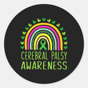 We Wear Green Cerebral Palsy Cp Awareness Rainbow  Classic Round Sticker
