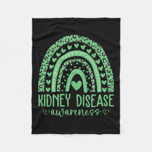 We Wear Green Kidney Disease Awareness Month Leopa Fleece Blanket