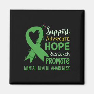 We Wear Green Mental Health Awareness Support Squ Magnet