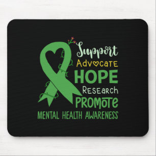 We Wear Green Mental Health Awareness  Support Squ Mouse Mat