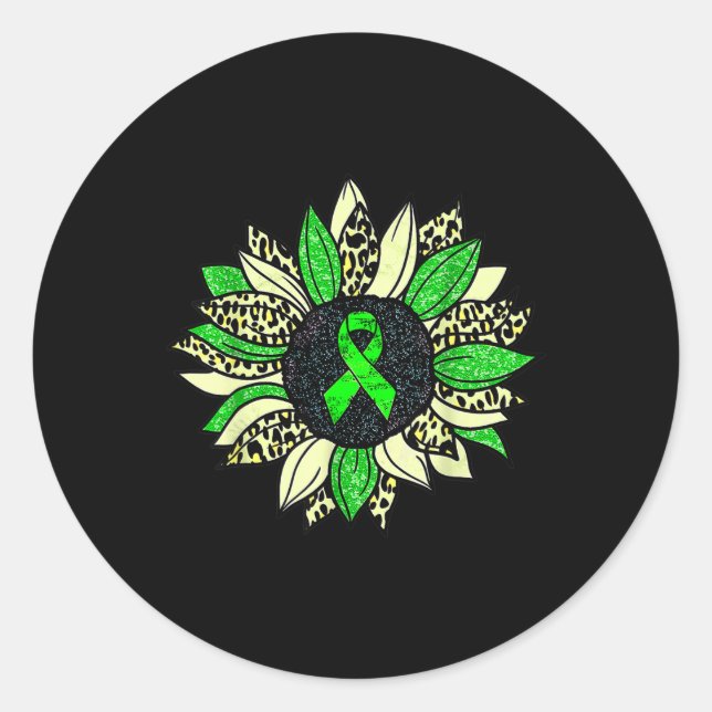 We Wear Green Sunflower Kidney Disease Awareness W Classic Round Sticker (Front)