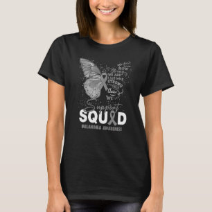 We Wear Grey Butterfly Support Melanoma Awareness  T-Shirt
