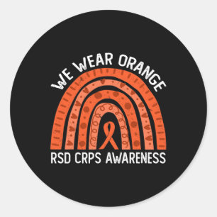 We Wear Orange Rainbow For Rsd Crps Awareness Classic Round Sticker