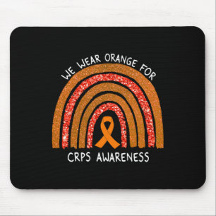 We Wear Orange Ribbon For Crps Awareness Rainbow Mouse Mat