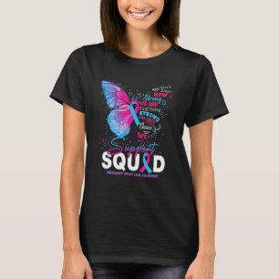 We Wear Pink And Blue Butterfly Support Pregnancy  T-Shirt