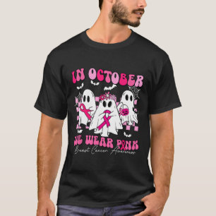 We Wear Pink Breast Cancer Awareness Ghost Hallowe T-Shirt