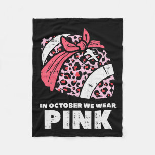 We Wear Pink Football Breast Cancer Awareness Wome Fleece Blanket