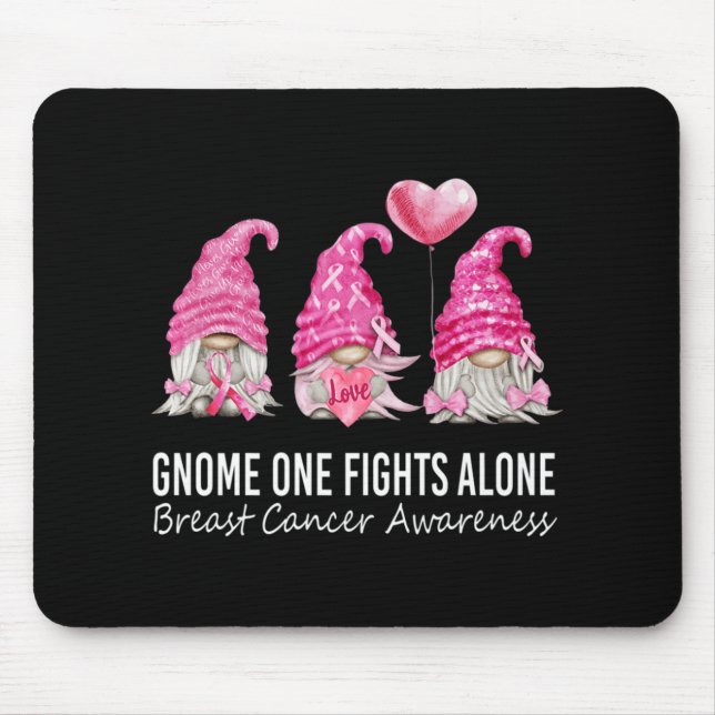 We Wear Pink Gnome Gnomies Breast Cancer Awareness Mouse Mat (Front)