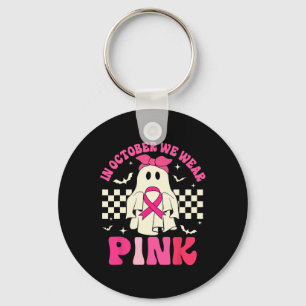 We Wear Pink Halloween Ghost Breast Cancer Awarene Key Ring
