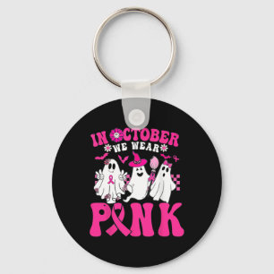 We Wear Pink In October Halloween Ghost Key Ring